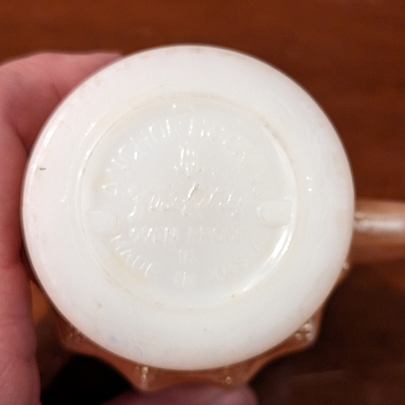 Vintage Fire King Peach Lustre Mug Anchor Hocking Kimberly Diamond Pattern - Picture 5 of 5